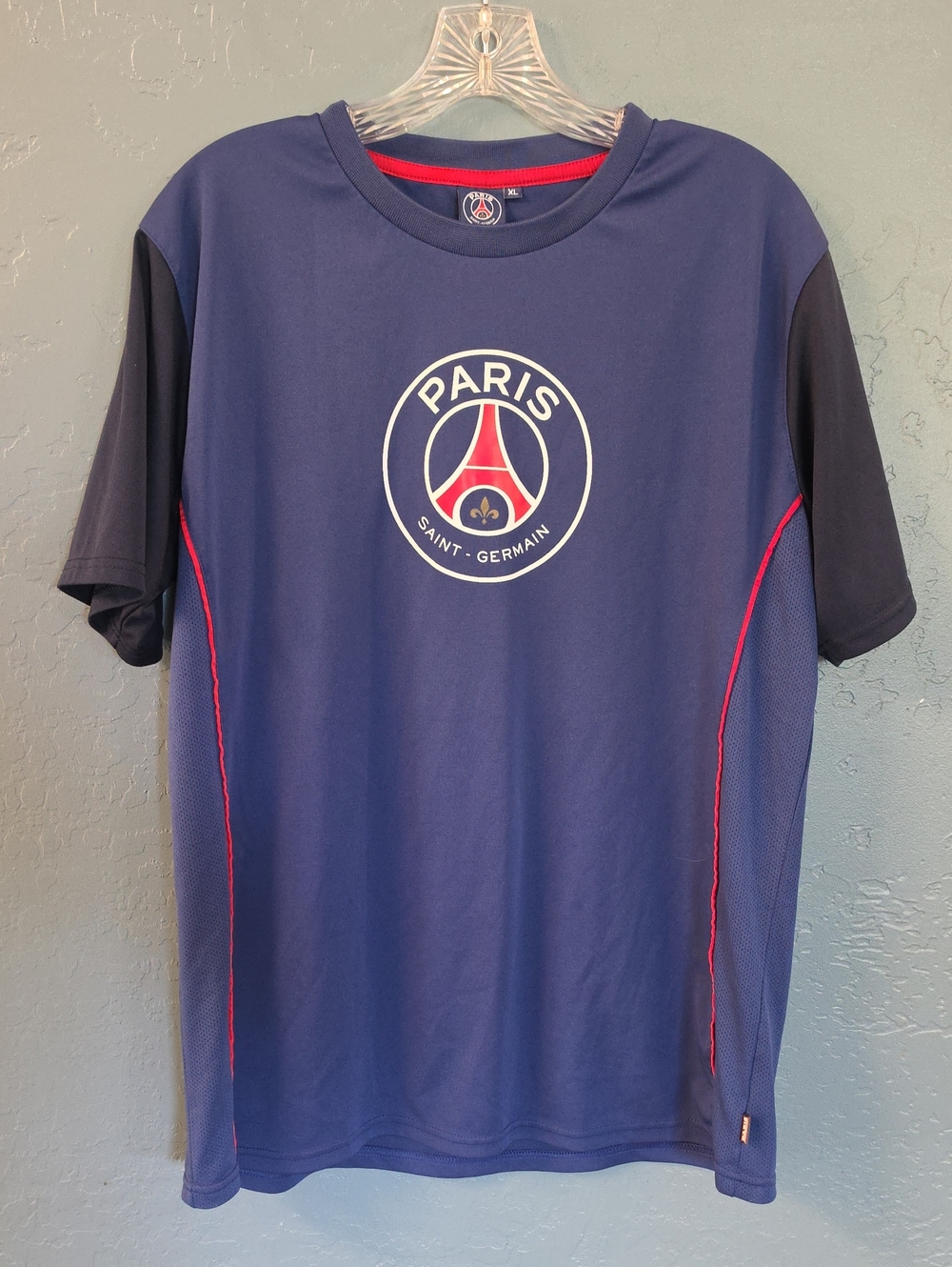 Paris Saint-Germain Navy Soccer Tee with Red Accents